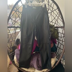 Topshop Black Faux Leather Trousers